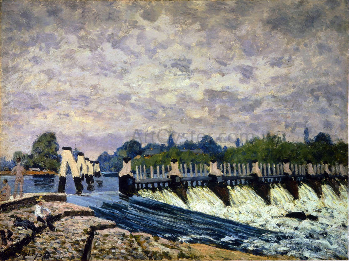 Alfred Sisley Molesey Weir at Hampton Court - Morning - Canvas Print