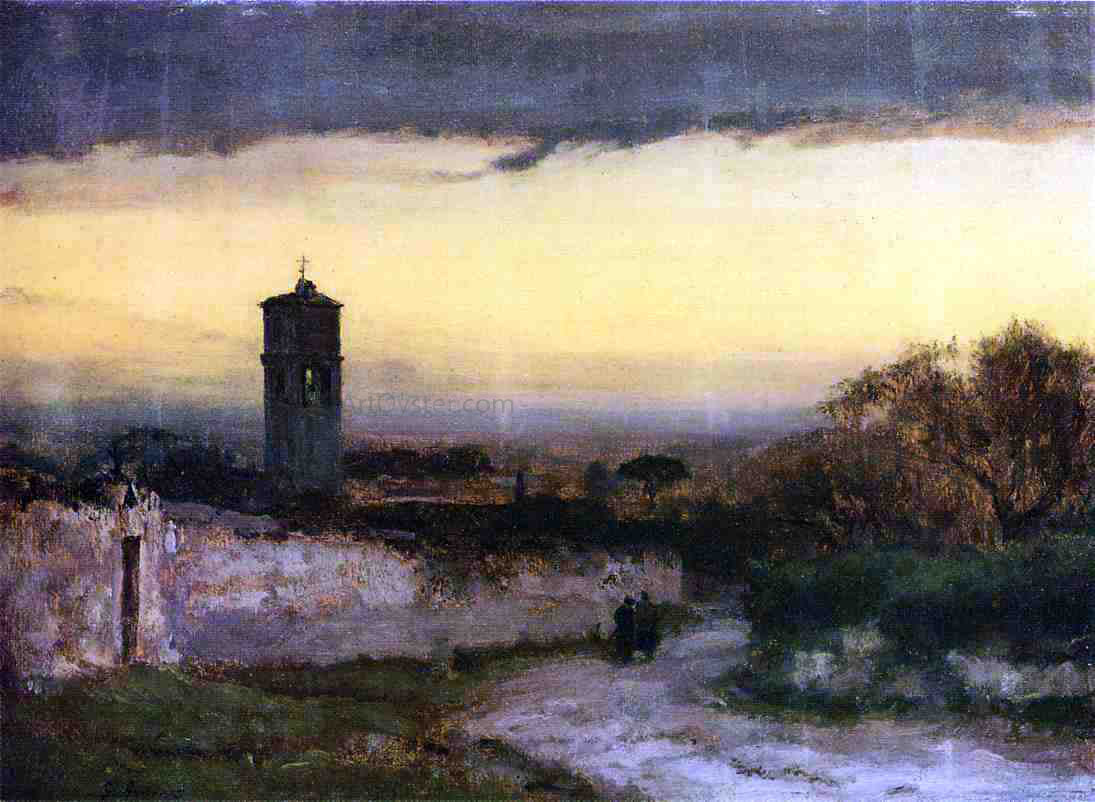 George Inness Monastery at Albano, Italy - Canvas Print