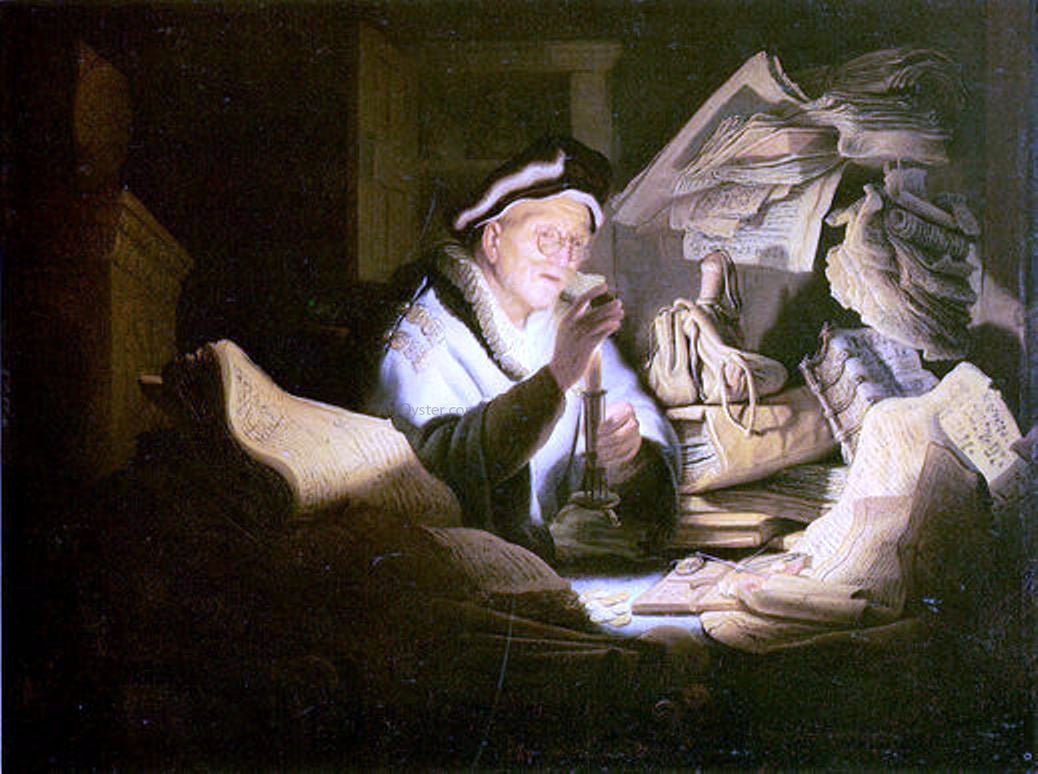 Rembrandt Van Rijn Moneychanger - Canvas Print