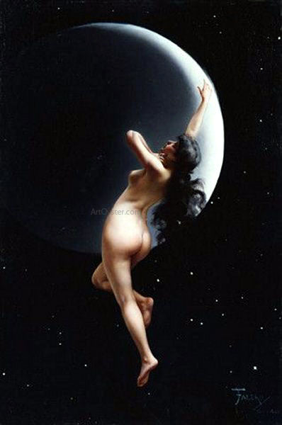Luis Ricardo Falero Moon Nymph - Canvas Print