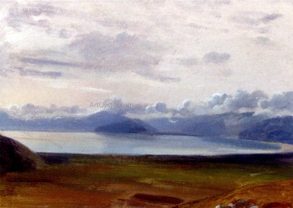 Jean-Baptiste-Adolphe Gibert Moon Over Mount Vesuvius - Canvas Print