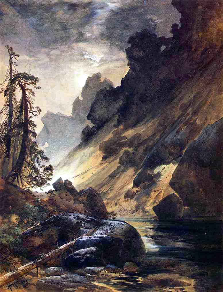 Thomas Moran Moonlight, Devil's Den - Canvas Print
