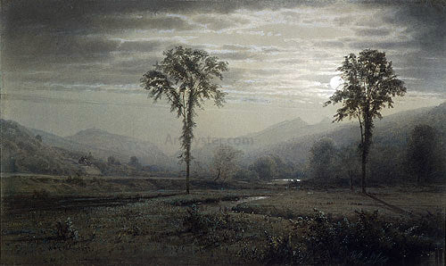 William Trost Richards Moonlight on Mount Lafayette, New Hampshire - Canvas Print