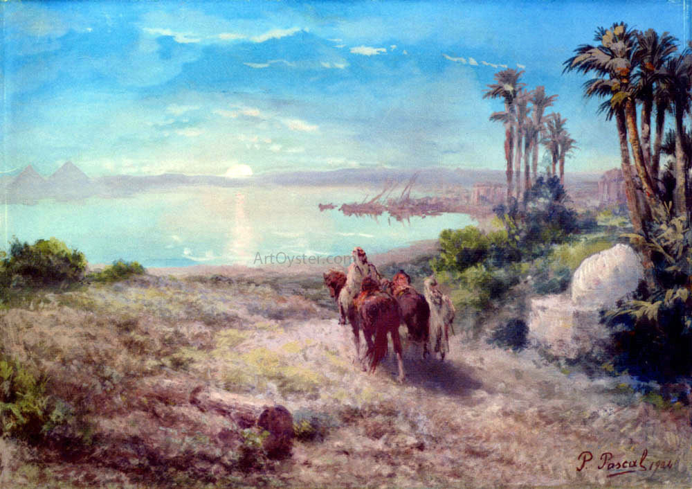 Paul Pascal Moonlight on the Nile - Canvas Print