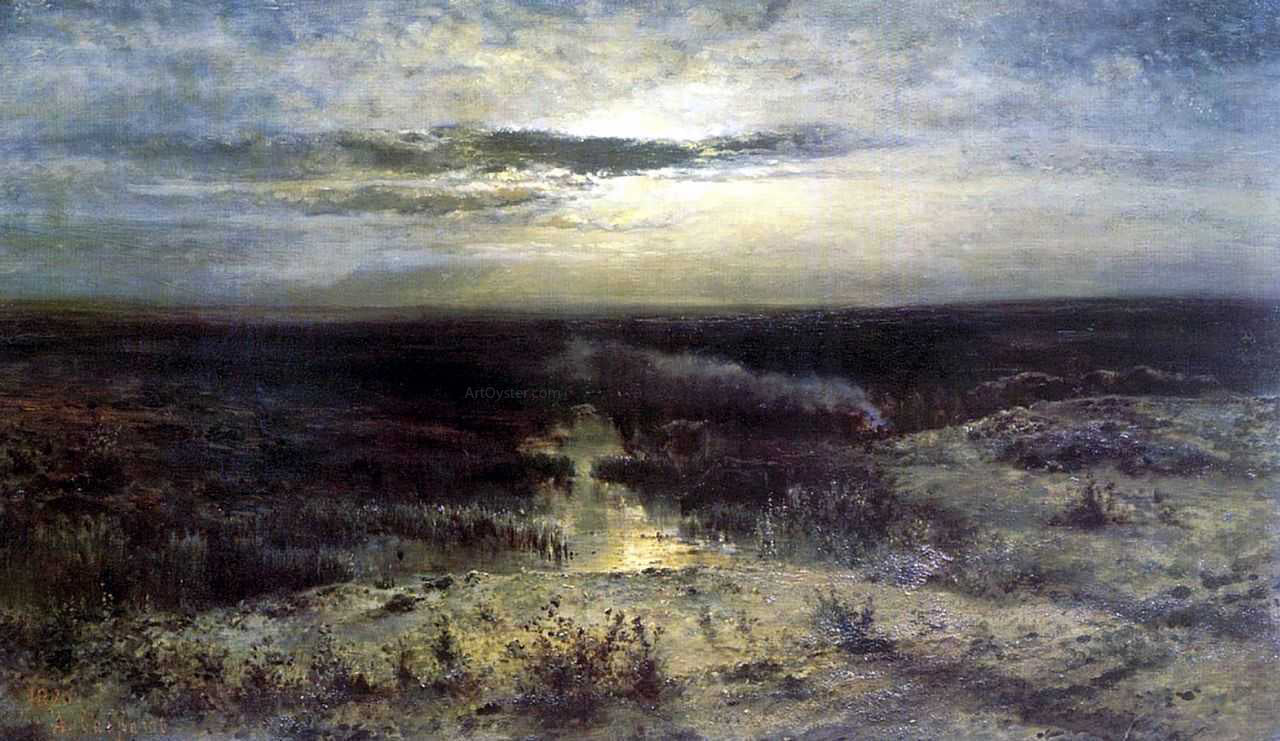 Alexei Kondratevich Savrasov Moonlit night, Marsh - Canvas Print