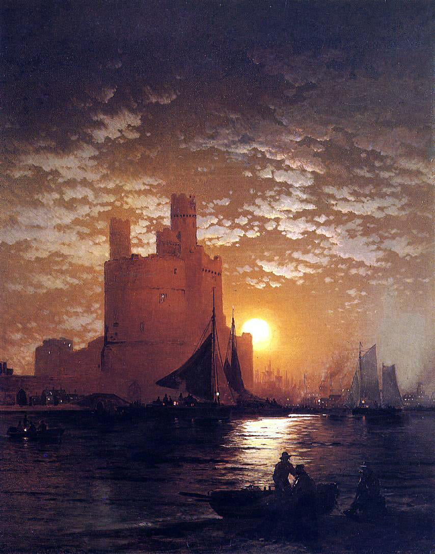 Edward Moran Moonlit Scene - Canvas Print
