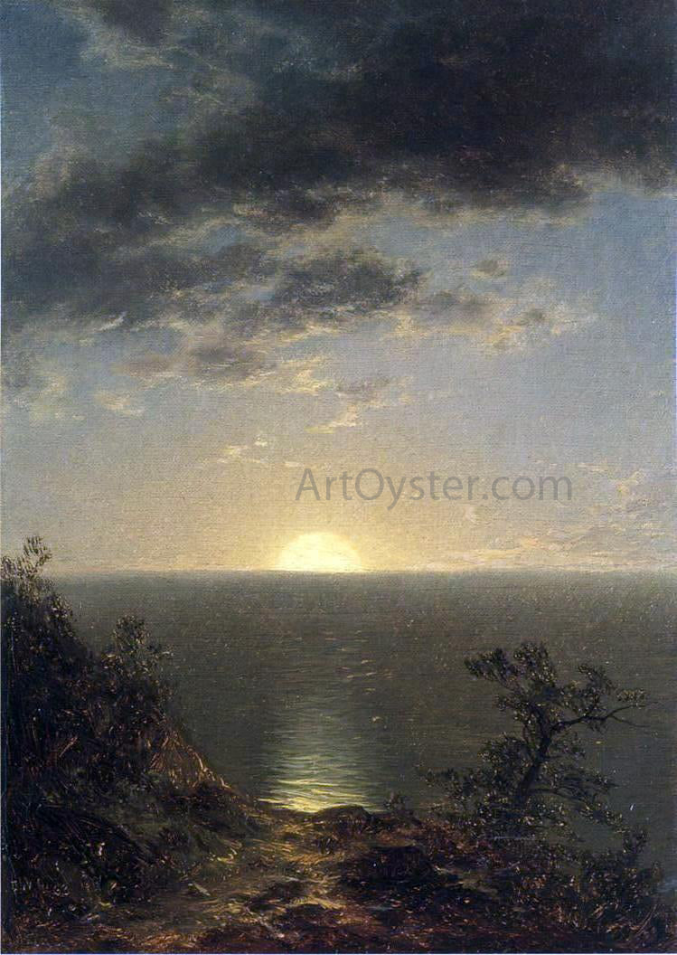 John W Casilear Moonrise on the Coast - Canvas Print