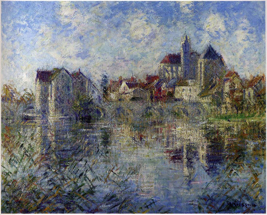Gustave Loiseau Moret sur Loing et l eglise - Canvas Print