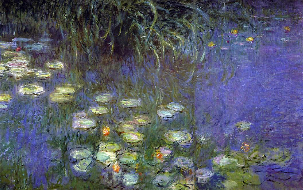 Claude Oscar Monet Morning (left detail) - Canvas Print