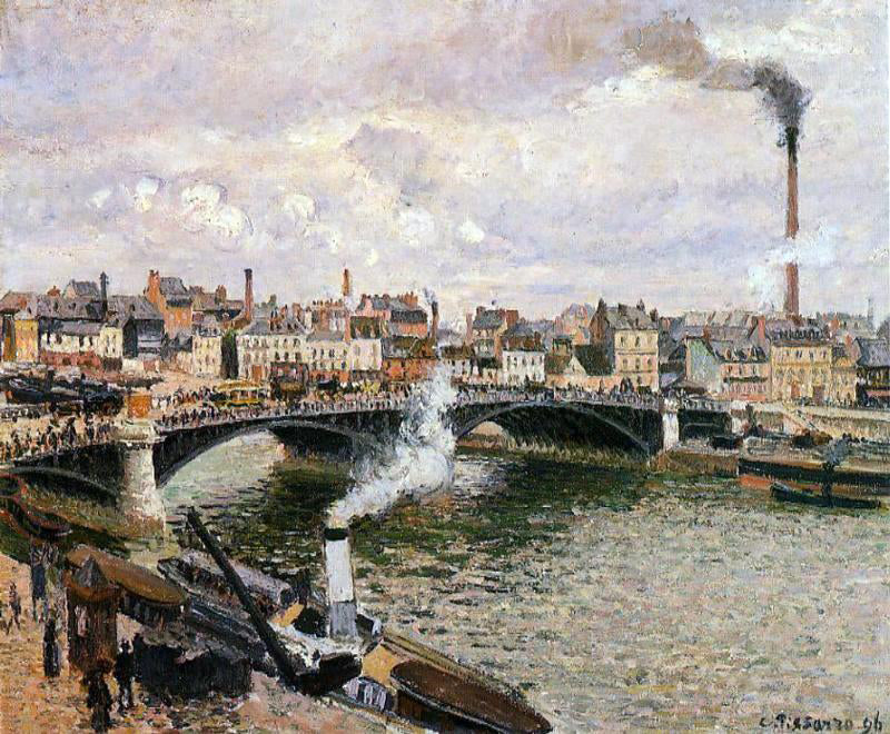 Camille Pissarro Morning, Overcast Day, Rouen - Canvas Print