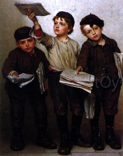 John George Brown Morning Papers - Canvas Print