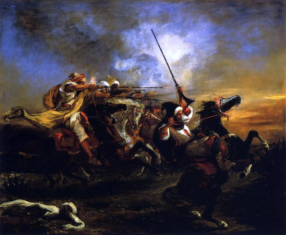 Eugene Delacroix Moroccan Military Exercises - Canvas Print