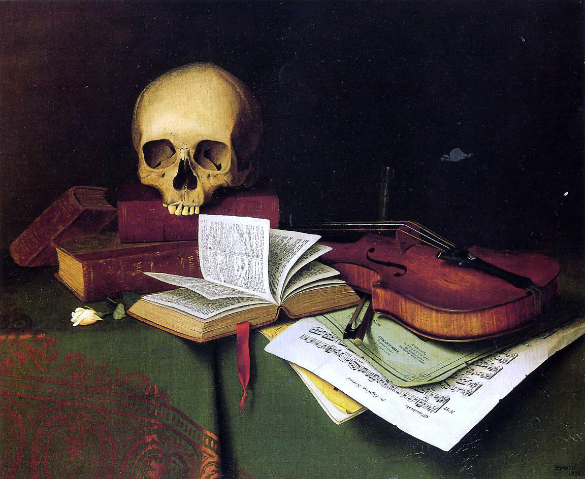 William Michael Harnett Mortality and Immortality - Canvas Print