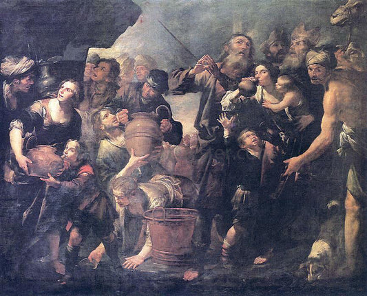 Gioacchino Assereto Moses Drawing Water from the Rock - Canvas Print