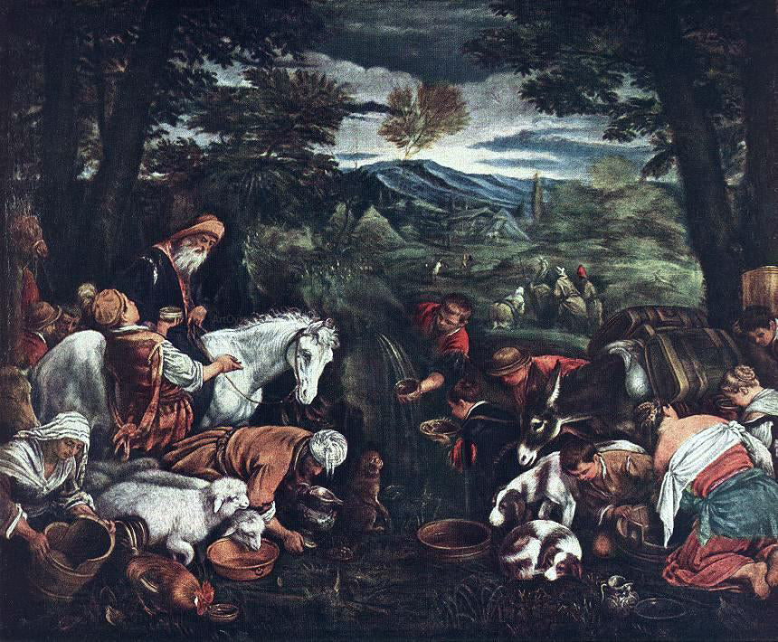 Leandro Bassano Moses Striking the Rock - Canvas Print
