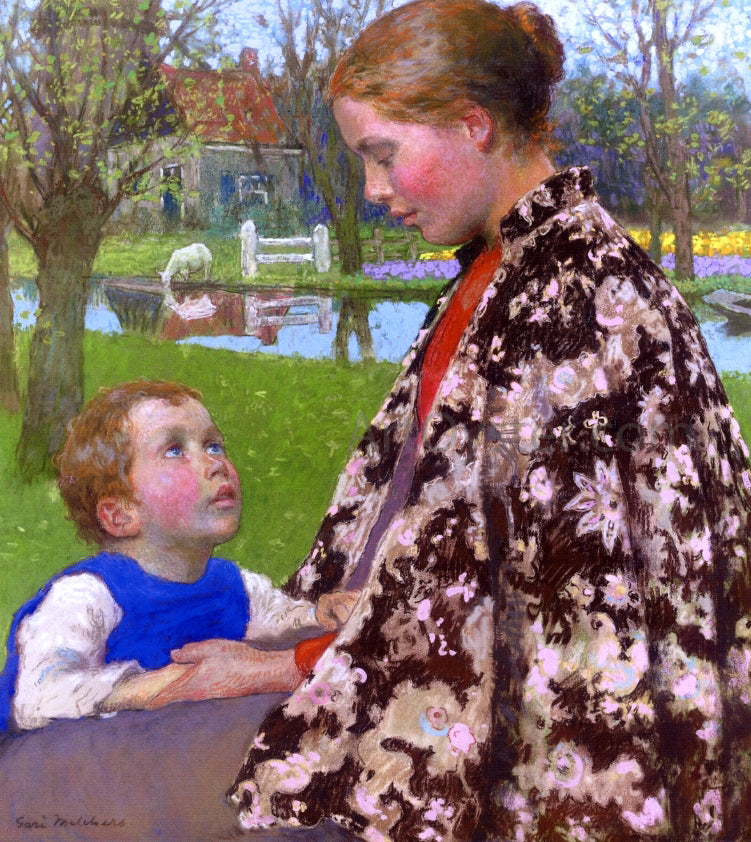 Gari Melchers Mother and Child by the Sea - Canvas Print