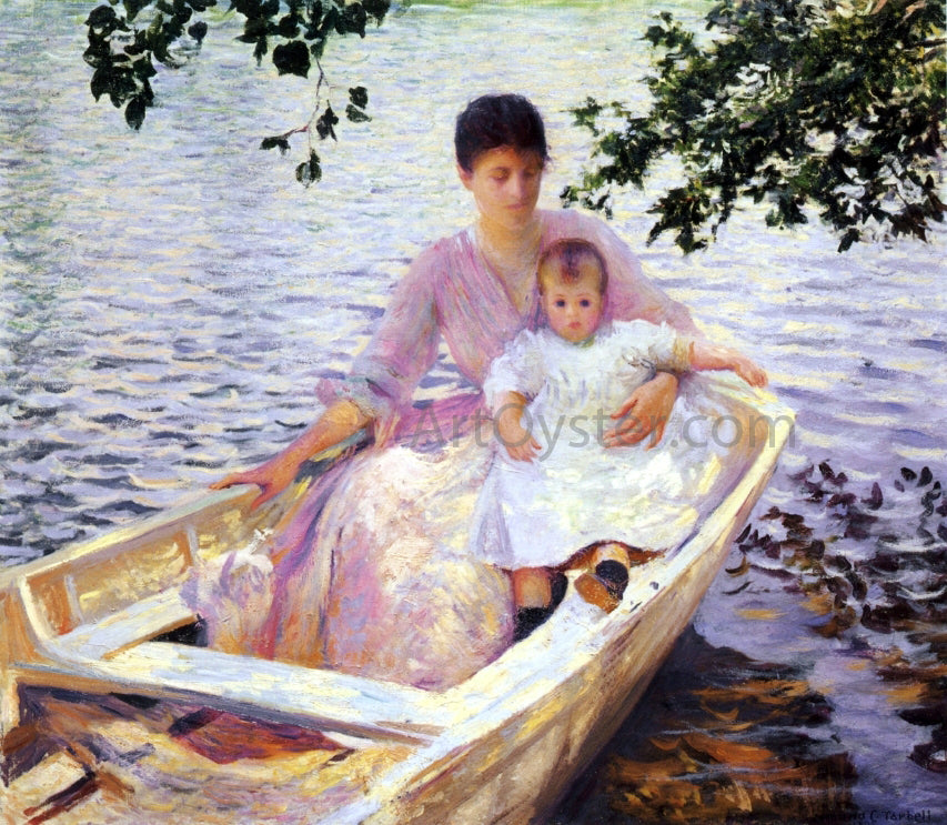 Edmund Tarbell A Mother and Child in a Boat - Canvas Print
