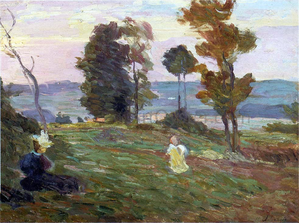 Henri Lebasque Mother and child in the fields - Canvas Print