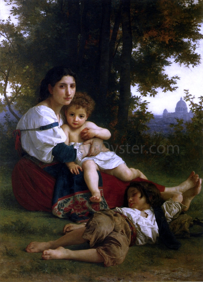William Adolphe Bouguereau Mother and Children - Canvas Print