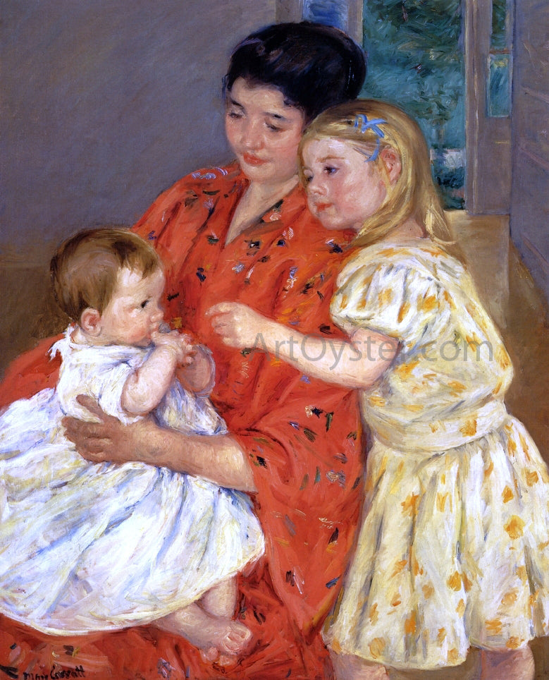 Mary Cassatt Mother and Sara Admiring the Baby - Canvas Print