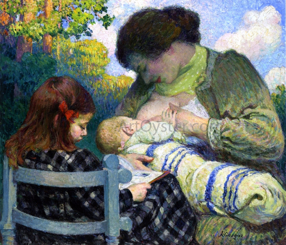 Henri Lebasque Motherhood, Madame Lebasque and Her Children - Canvas Print