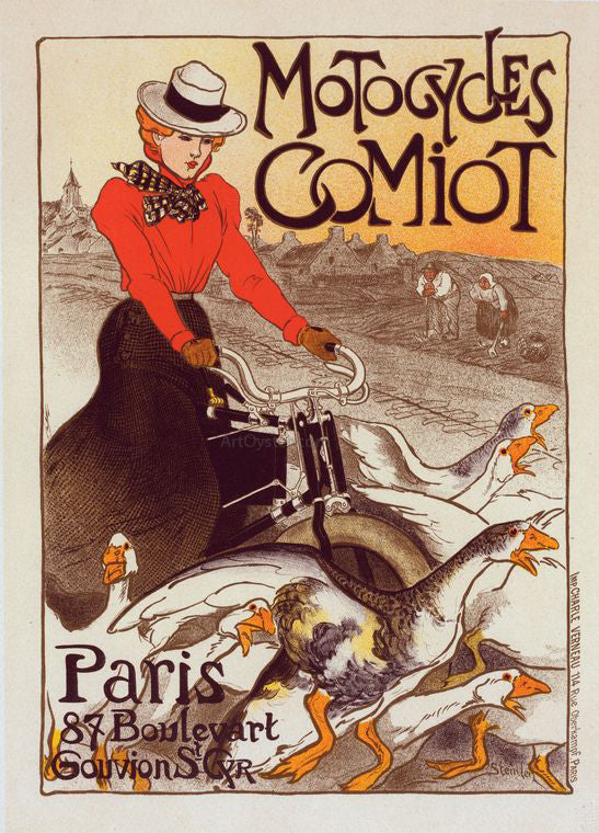 Theophile Alexandre Steinlen Motocycles Comiot - Canvas Print