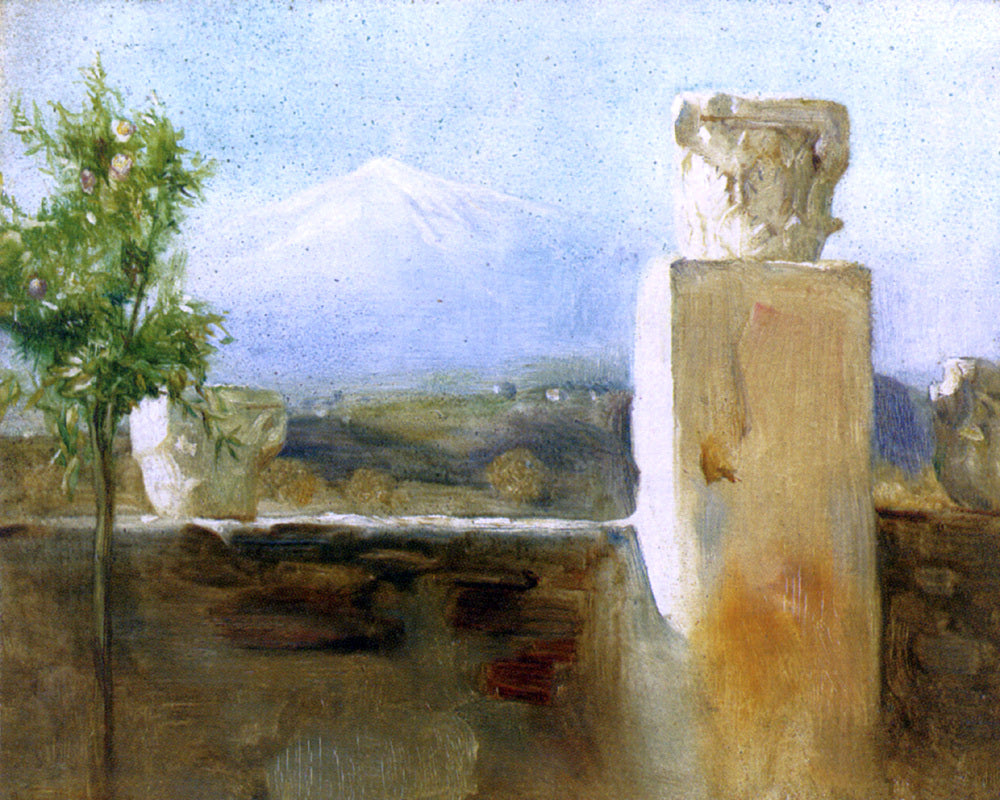 Arthur Hacker Mount Etna From Taormina - Canvas Print