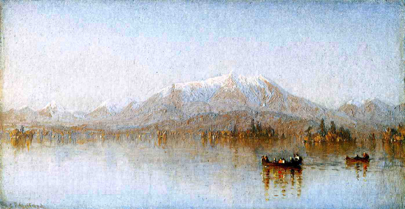 Sanford Robinson Gifford Mount Katahdin from Lake Millinocket - Canvas Print
