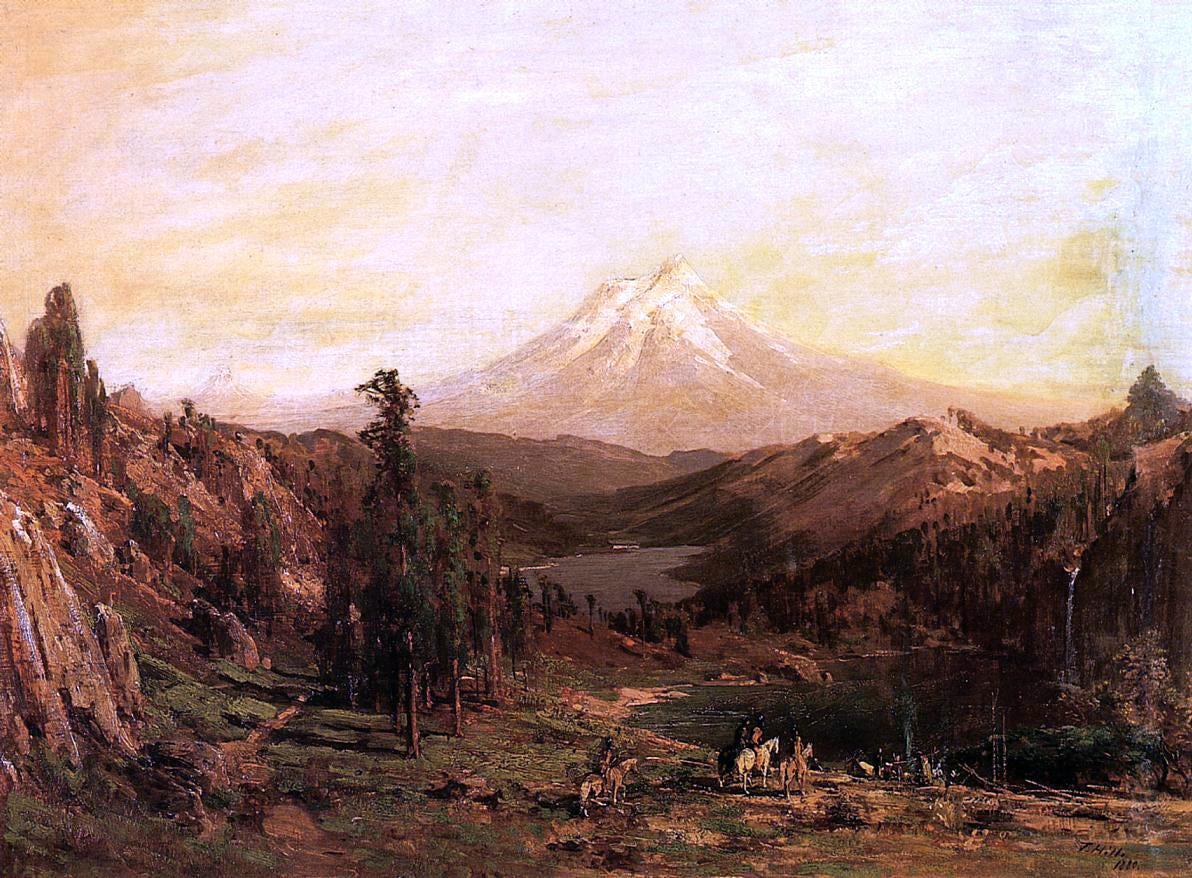 Thomas Hill Mount Shasta and Castle Lake, California - Canvas Print