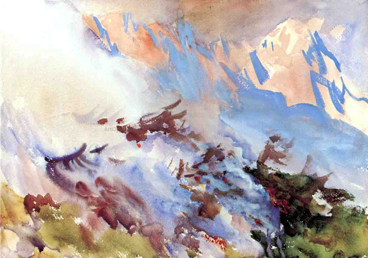 John Singer Sargent Mountain Fire - Canvas Print