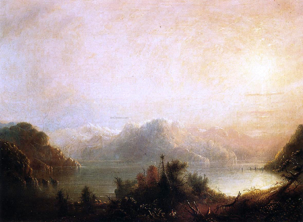 Alfred Jacob Miller Mountain Lake - Canvas Print