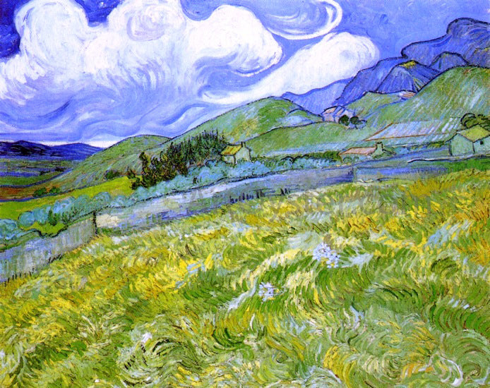 Vincent Van Gogh Mountain Landscape behind Saint-Paul Hospital - Canvas Print