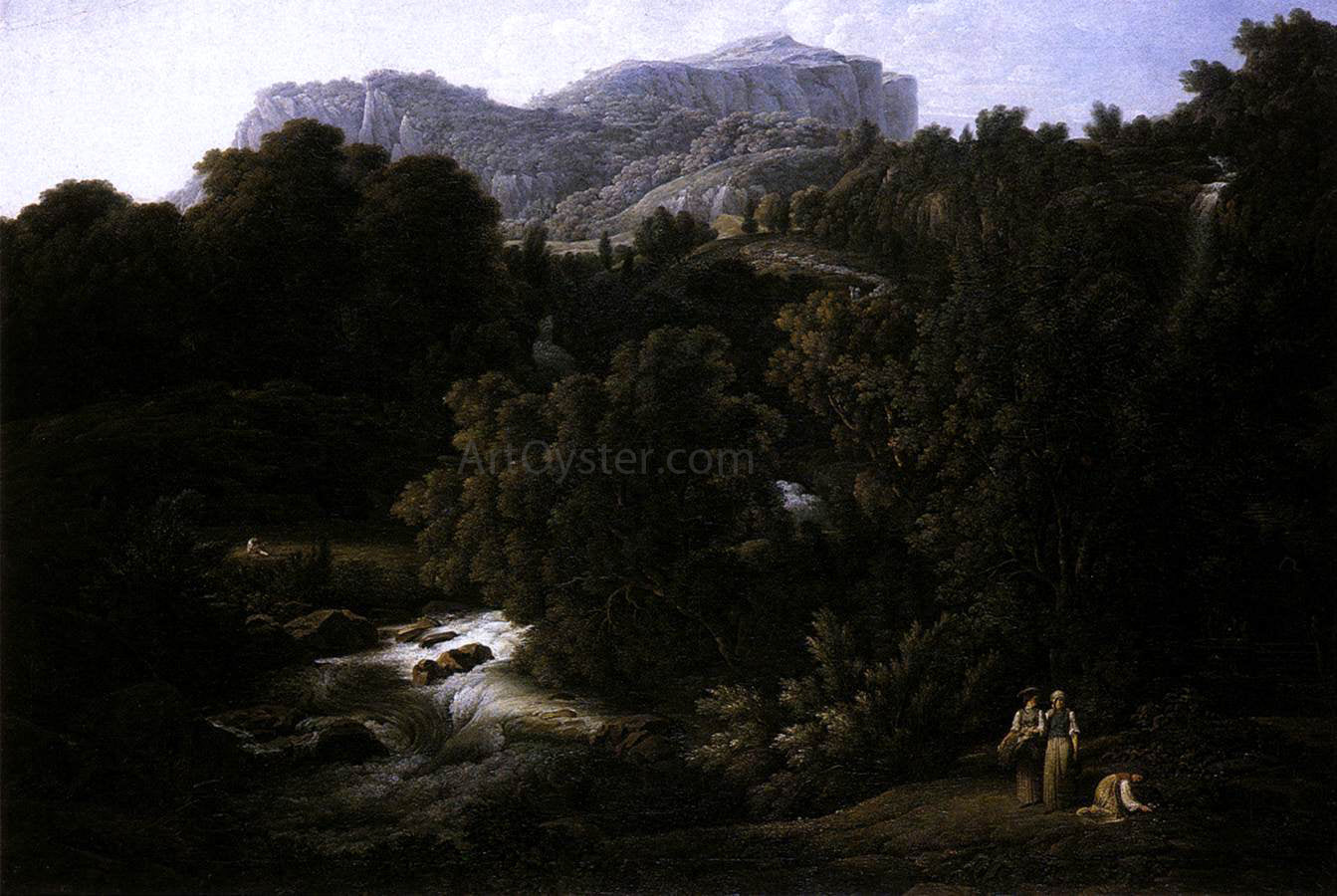 Joseph Anton Koch Mountain Scene - Canvas Print