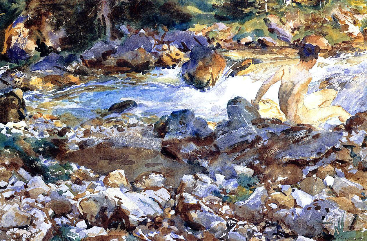 John Singer Sargent Mountain Stream - Canvas Print