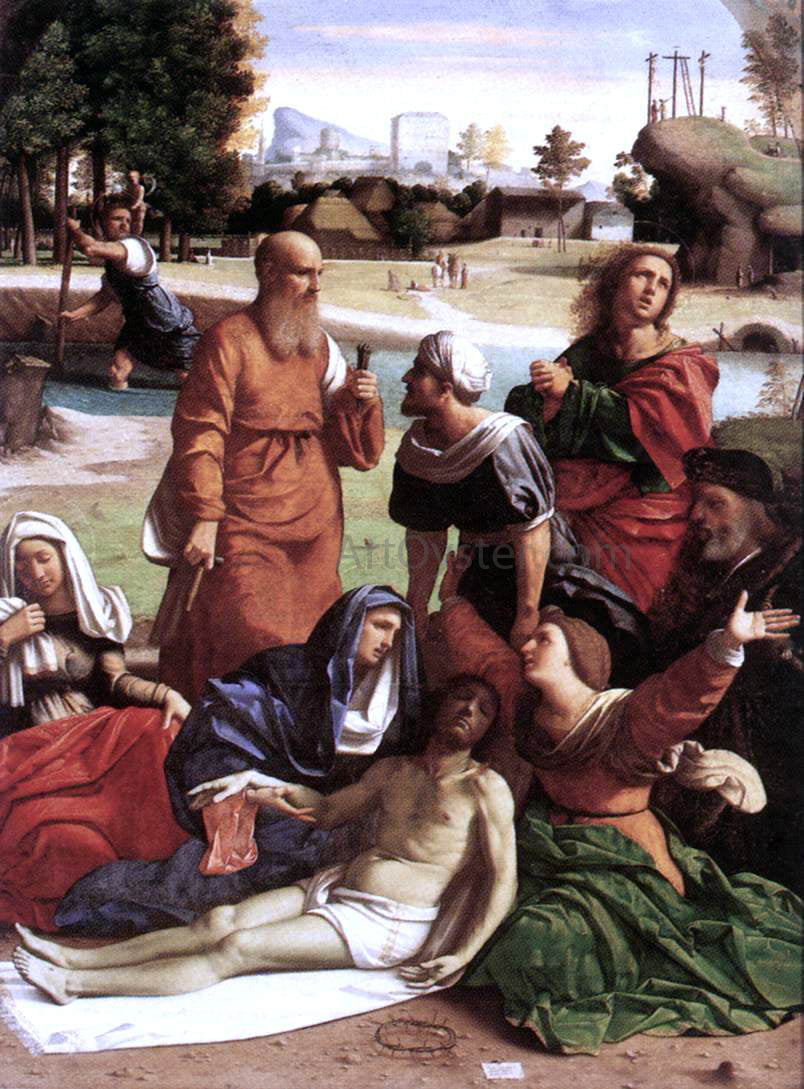 Ortolano Mourning the Dead Christ - Canvas Print