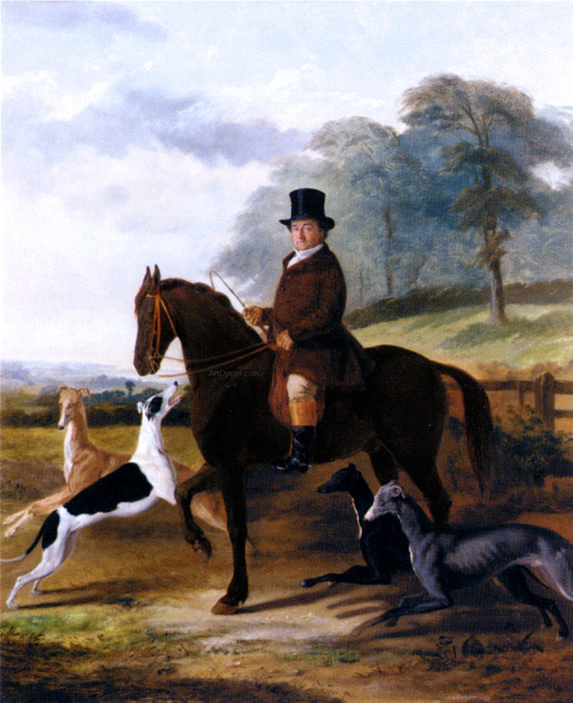 William Henry Knight Mr. Gilpin On His Favorite Hack With Greyhounds - Canvas Print