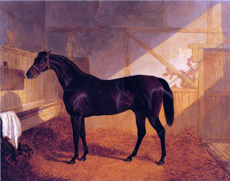 Sr. John Frederick Herring Mr. Johnstone's "Charles XII" in a Stable - Canvas Print