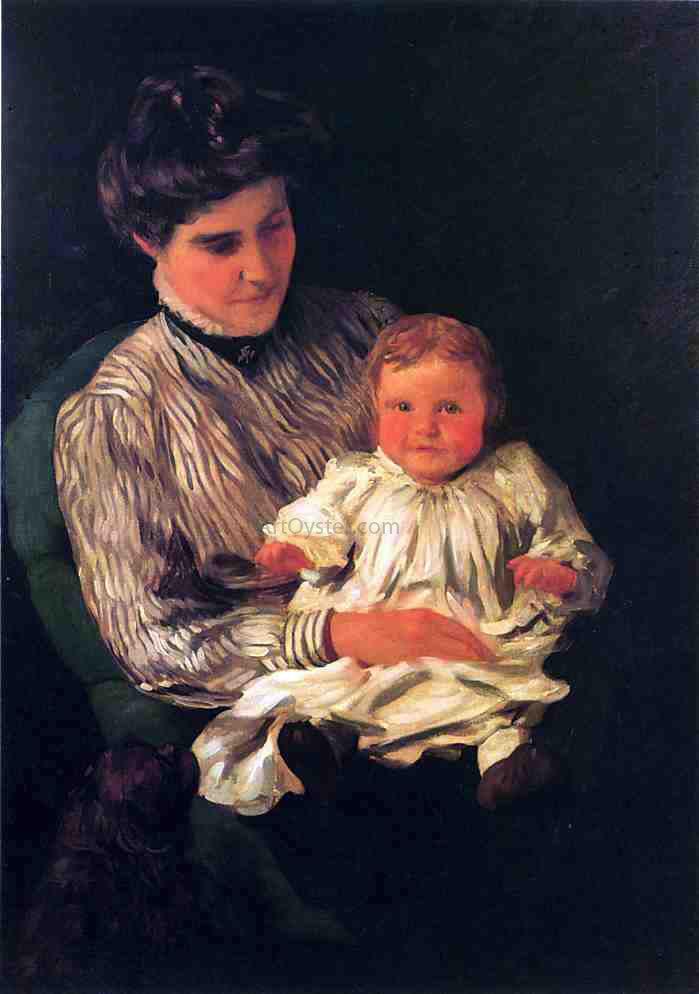 Thomas Pollock Anschutz Mrs. Anshutz and Her Son Edward - Canvas Print