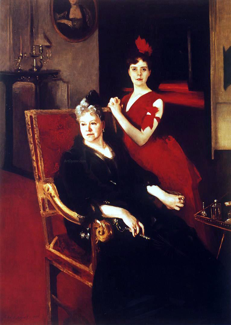 John Singer Sargent Mrs. Edward Burckhardt and her Daughter Louise - Canvas Print