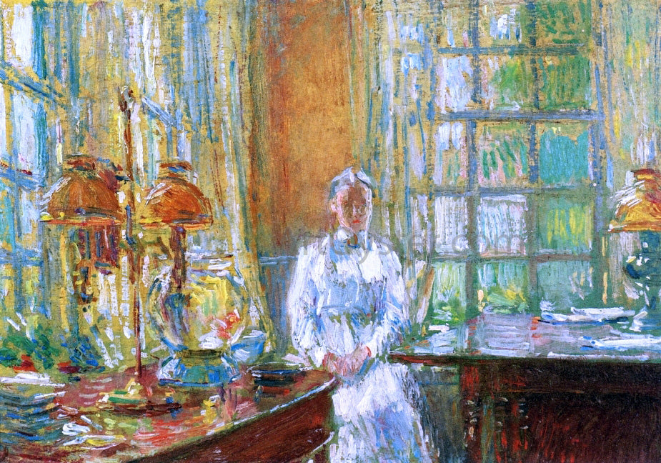 Frederick Childe Hassam Mrs. Holley of Cos Cob, Connecticut - Canvas Print
