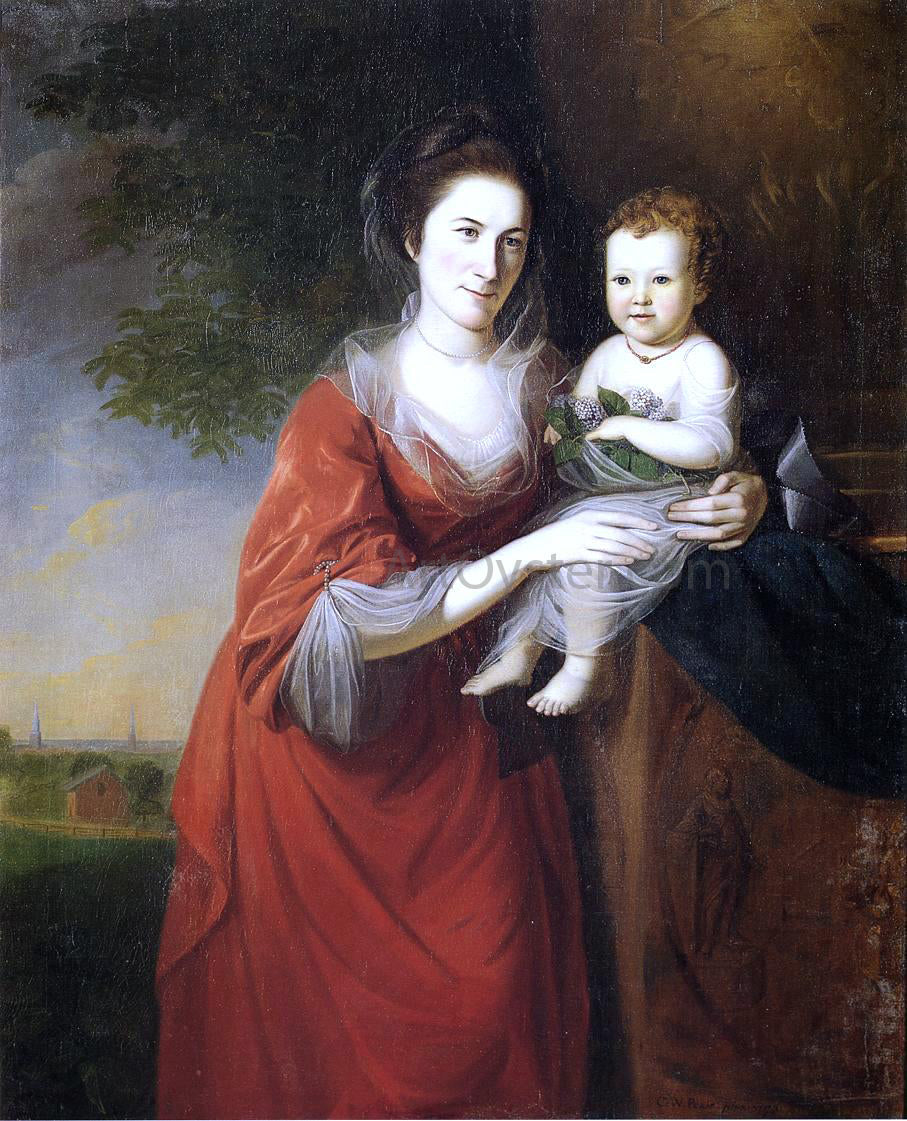 Charles Willson Peale Mrs. John Dickenson and Her Daughter - Canvas Print