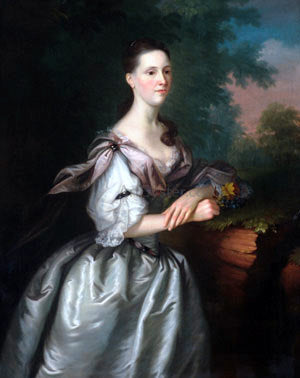 Joseph Blackburn Mrs. Samuel Cutts - Canvas Print