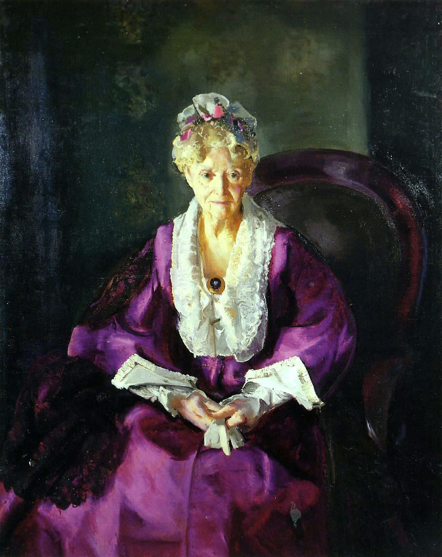 George Wesley Bellows Mrs. T. in Wine Silk - Canvas Print