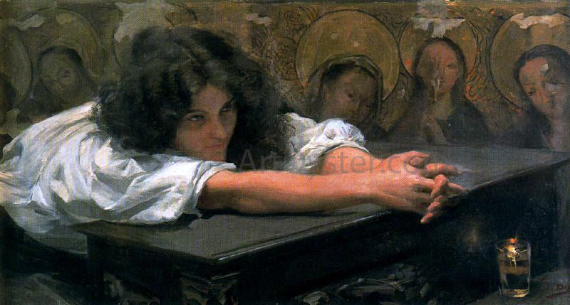 Ignacio Diaz Olano Muchacha Echada - Canvas Print