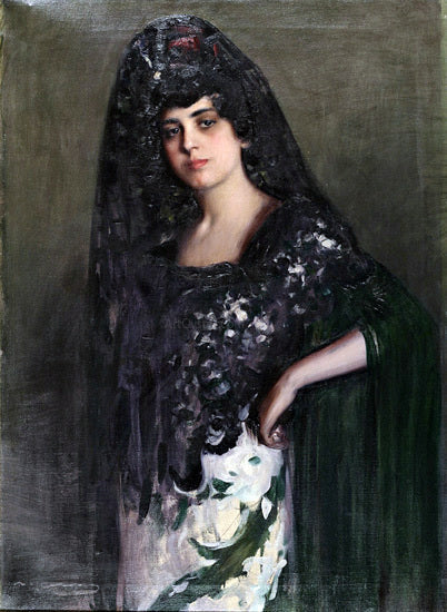 Ramon I Carbo Mujer con Mantilla - Canvas Print