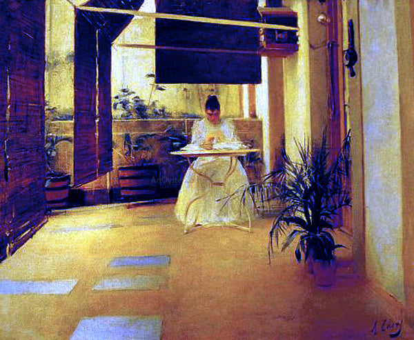 Ramon I Carbo Mujer en el patio - Canvas Print