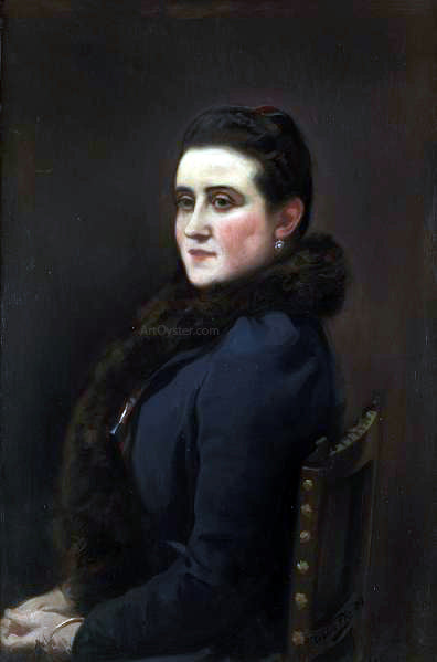 Cecilio Pla y Gallardo Mujer Sentada - Canvas Print