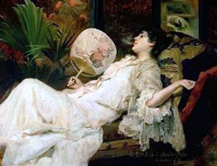 Francisco Masriera Y Manovens Mujer Tumbada - Canvas Print