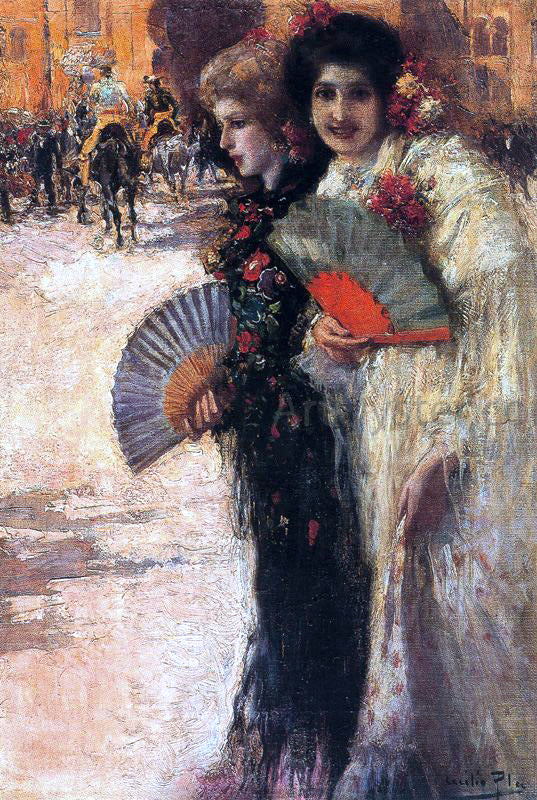 Cecilio Pla y Gallardo Mujeres a los Toros - Canvas Print