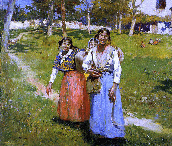 Alberto Pla Y Rubio Mujeres en el Campo - Canvas Print